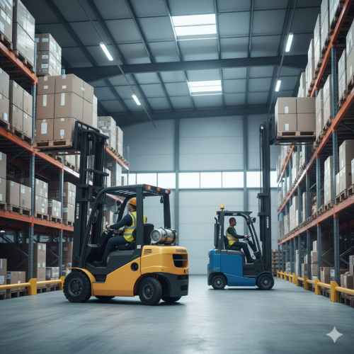 Qual a diferença entre empilhadeiras contrabalançadas e retráteis?